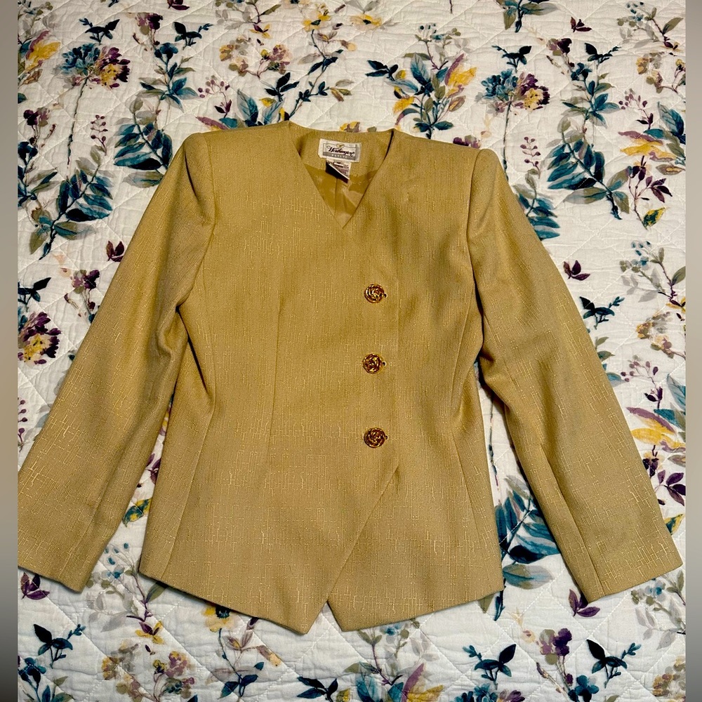 Vintage Worthington cream/yellowish blazer size 4p